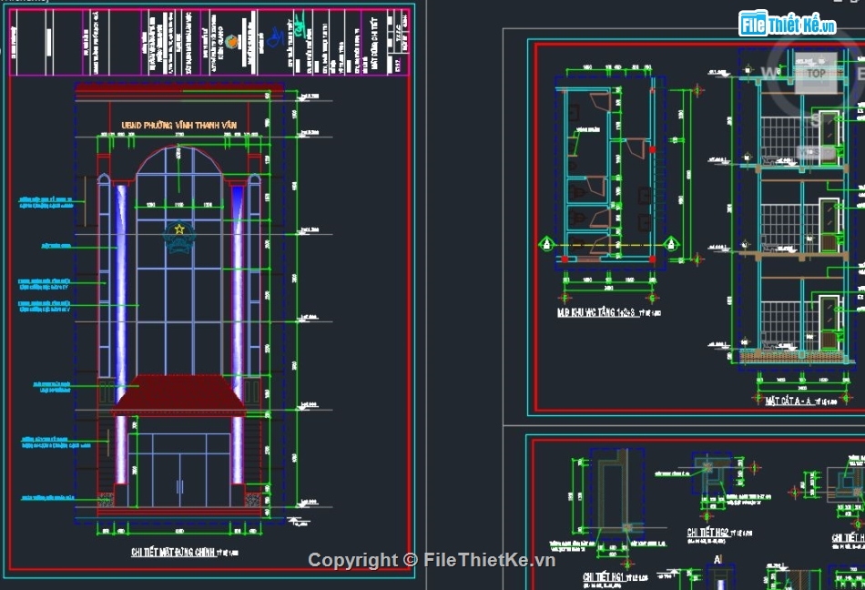 ủy ban,CAD ủy ban phường,hồ sơ ủy ban phường 4 tầng,CAD uỷ ban 4 tầng 13.8x22.7m,bản vẽ ủy ban nhân dân 4 tầng